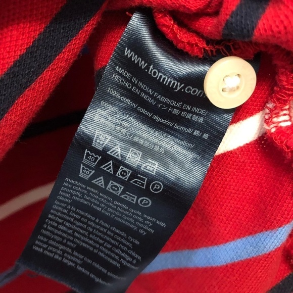 Tommy Hilfiger Red Striped Polo - Picture 5 of 6